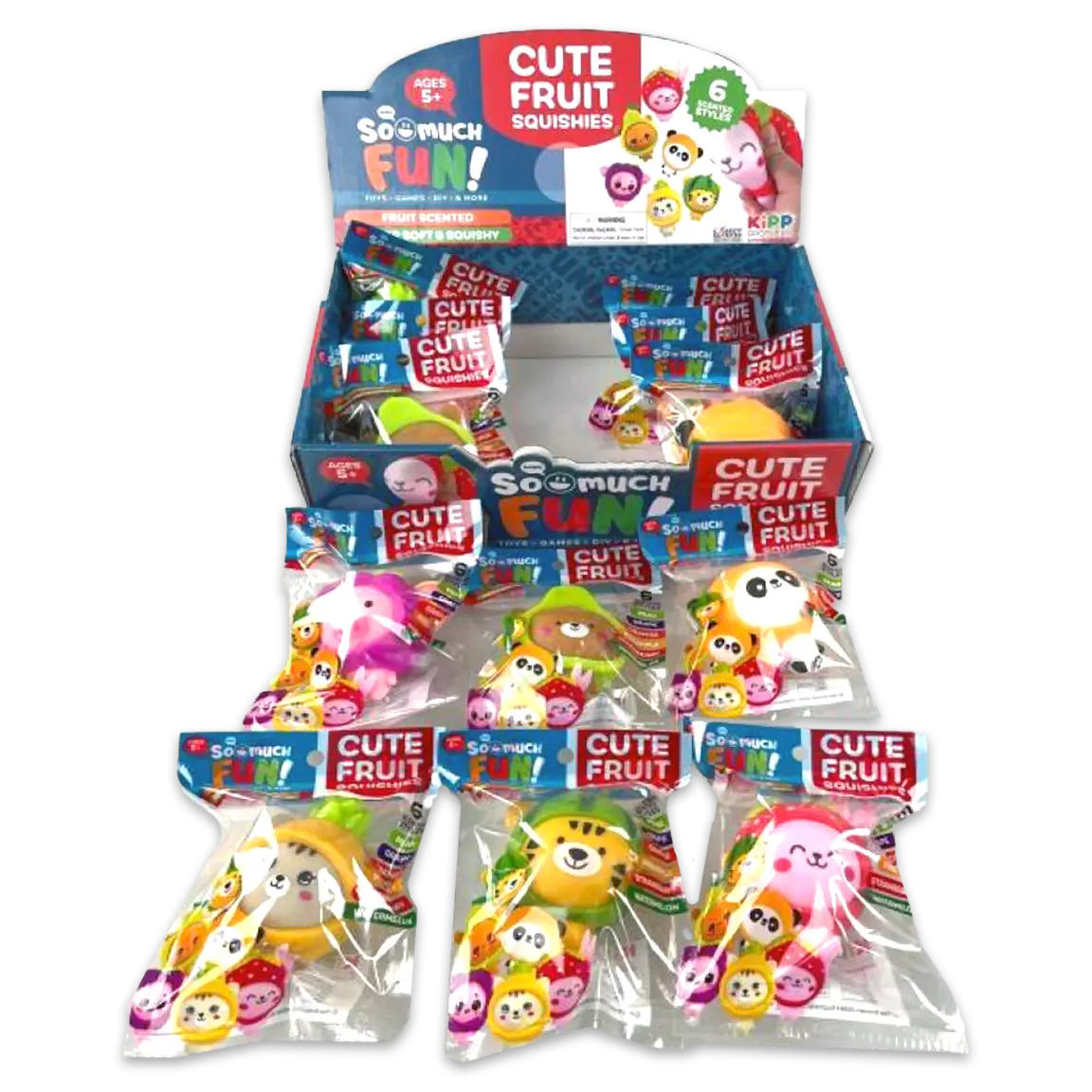 Squish and Squeeze Scented Fruit Buddy Balls - 12 Pieces Per Retail Ready Display 24708 KIPP BROTHERS