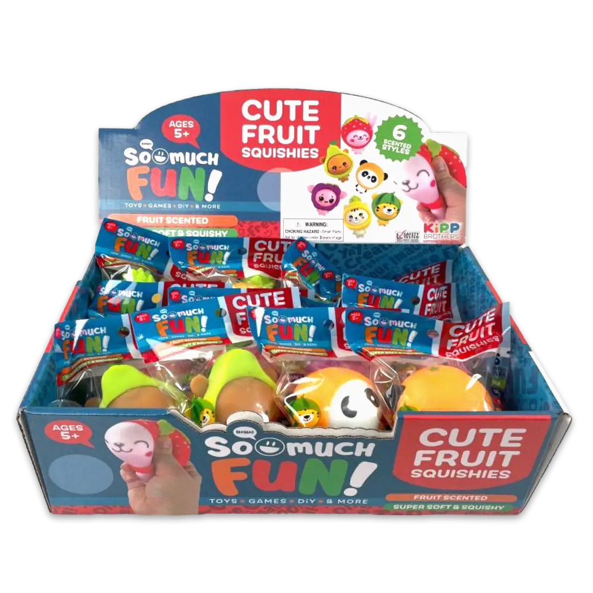 Squish and Squeeze Scented Fruit Buddy Balls - 12 Pieces Per Retail Ready Display 24708 KIPP BROTHERS