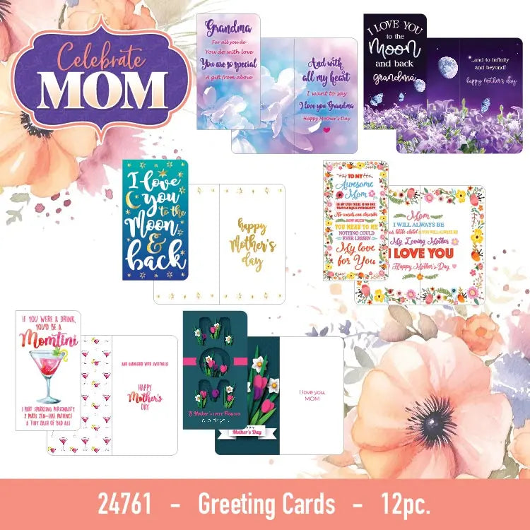 Mother's Day Celebrate Mom Assortment Floor Display - 102 Pieces Per Retail Ready Floor Display 88516 KIPP BROTHERS