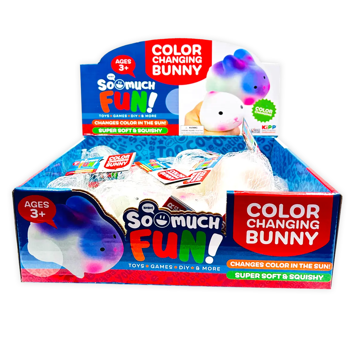 Squish and Squeeze Color Changing Bunny - 12 Pieces Per Retail Ready Display 24766 KIPP BROTHERS