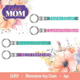 Mother's Day Rhinestone Keychain - 4 Pieces Per Pack 24859B KIPP BROTHERS