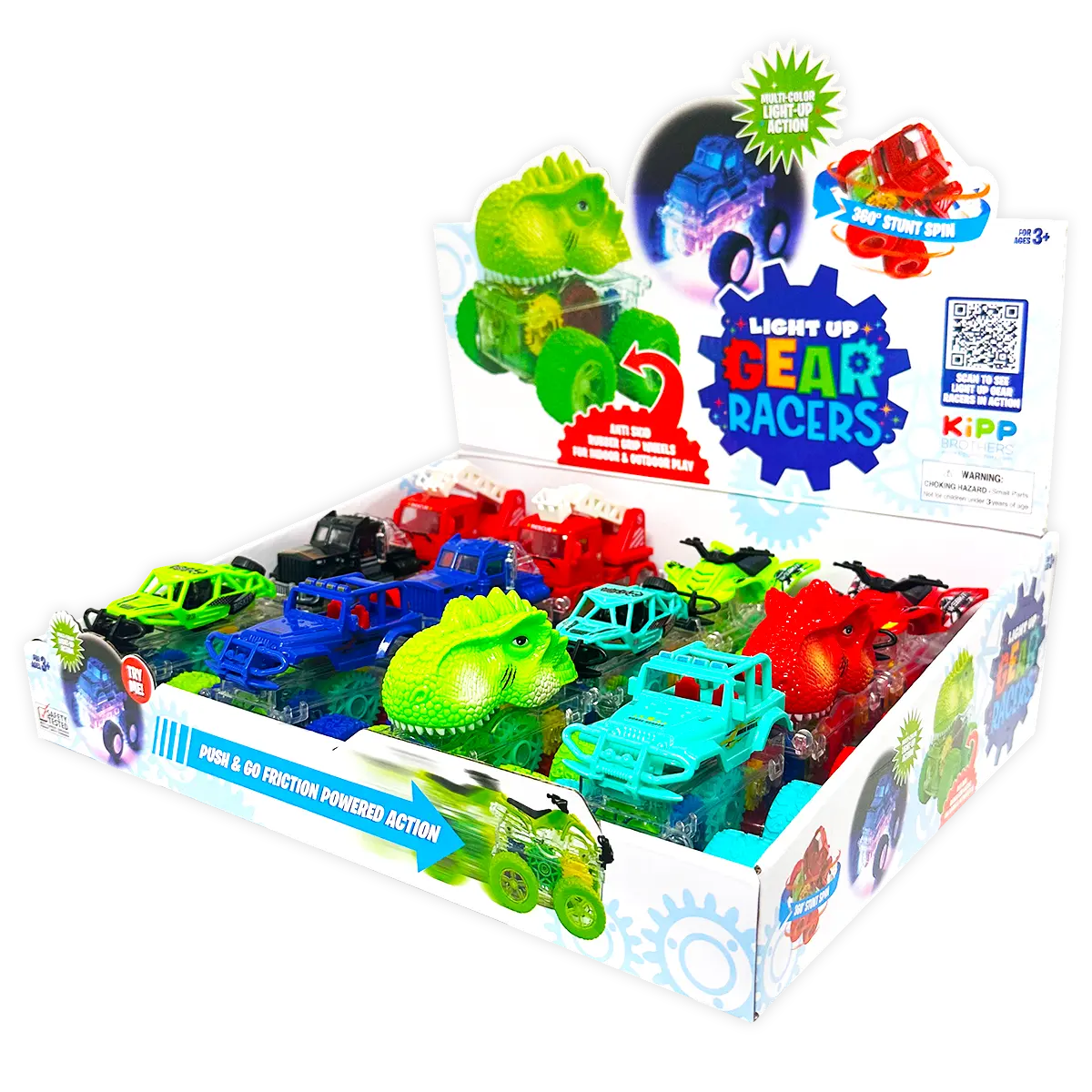 Friction Toy Car Light Up Assortment - 12 Pieces Per Retail Ready Display 24887 KIPP BROTHERS