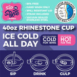 40 oz Insulated Rhinestone Cup - 6 Pieces Per Retail Ready Display 24911 ROUGHNECK