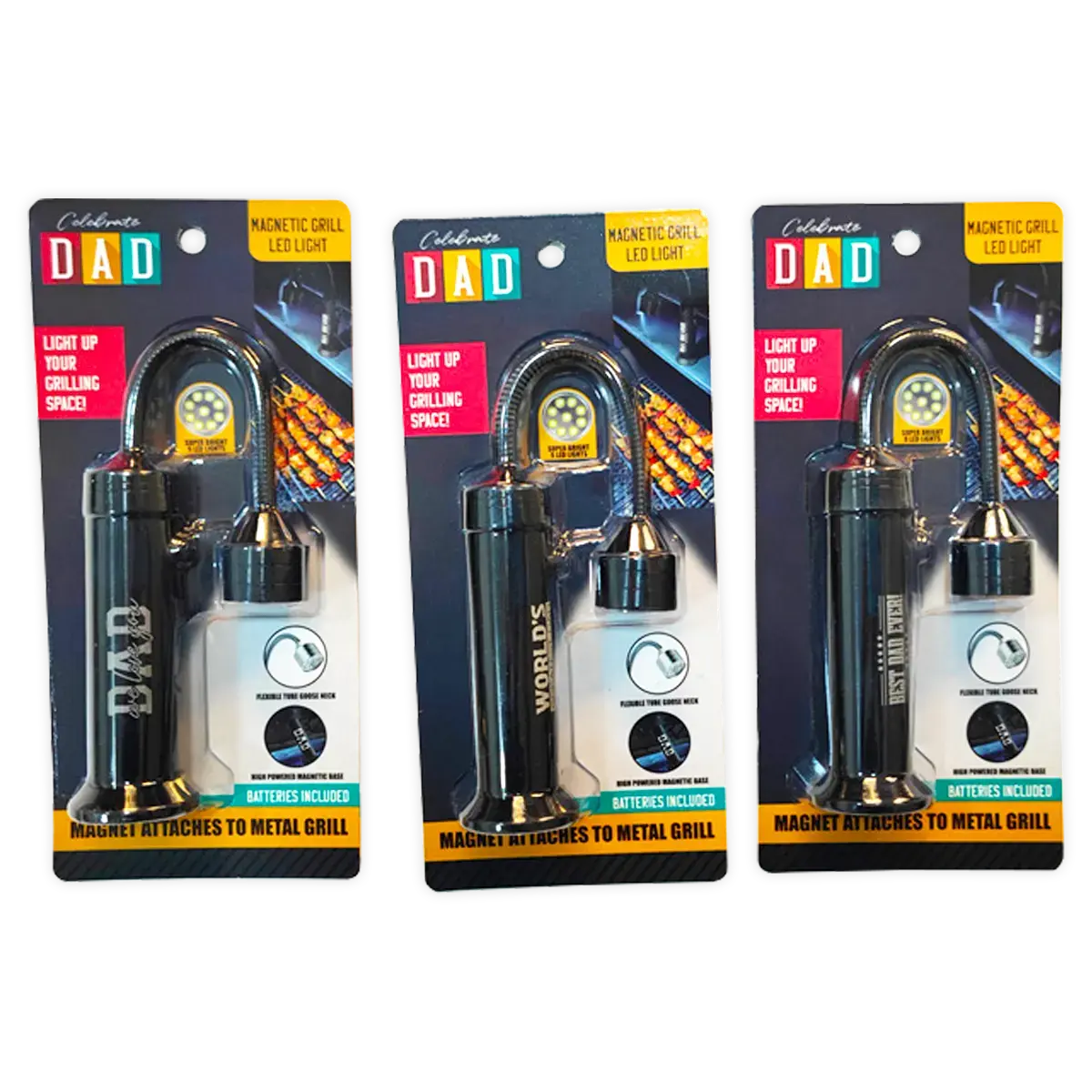 Father's Day Magnetic LED Grill Light - 3 Pieces Per Pack 24816B KIPP BROTHERS