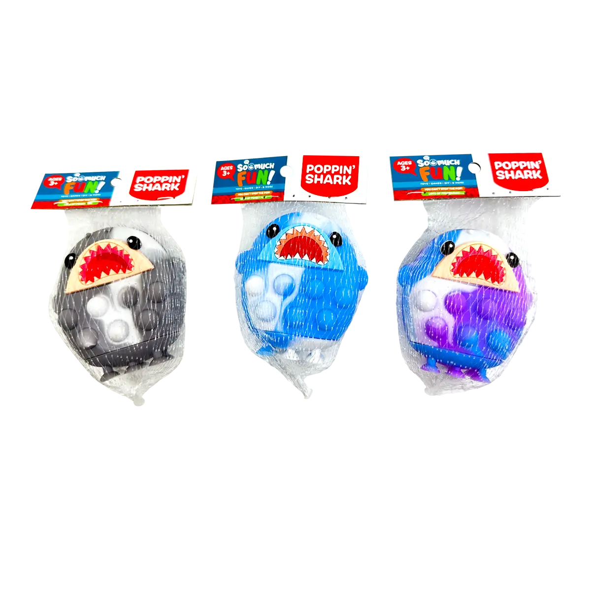 Fidget Pop Shark Ball Toy - 12 Pieces Per Retail Ready Display 25004 KIPP BROTHERS