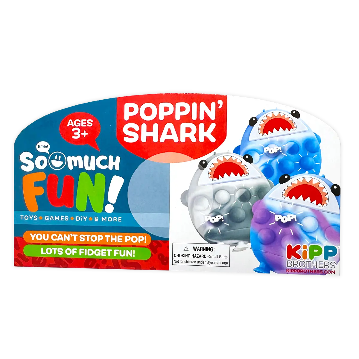 Fidget Pop Shark Ball Toy - 12 Pieces Per Retail Ready Display 25004 KIPP BROTHERS