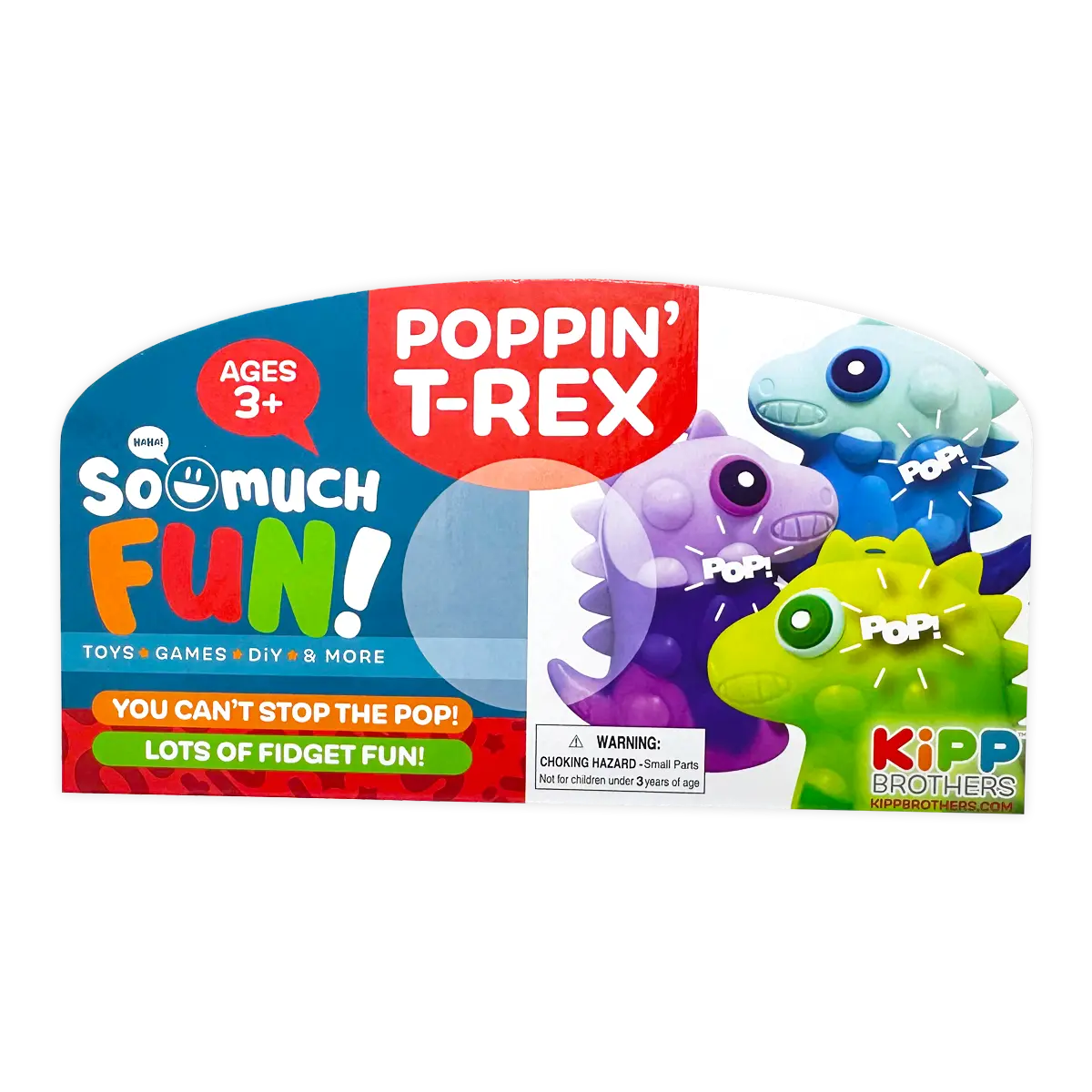 Fidget Pop Dino T-Rex Ball - 12 Pieces Per Retail Ready Display 25006 KIPP BROTHERS
