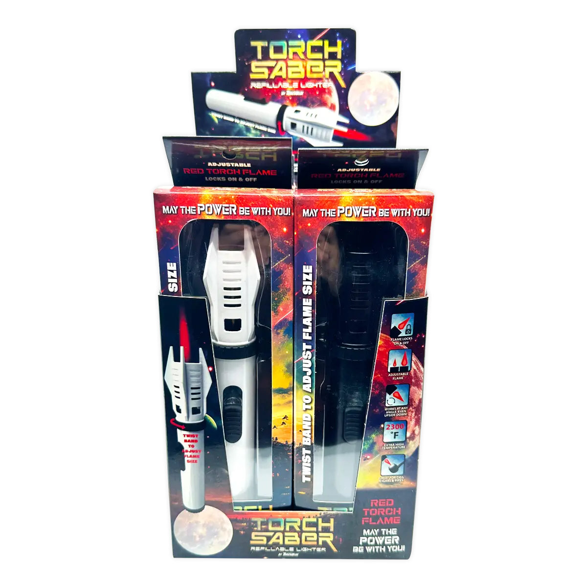 Torch Saber Torch Lighter with Red Flame - 6 Pieces Per Retail Ready Display 25028 SMOKEZILLA