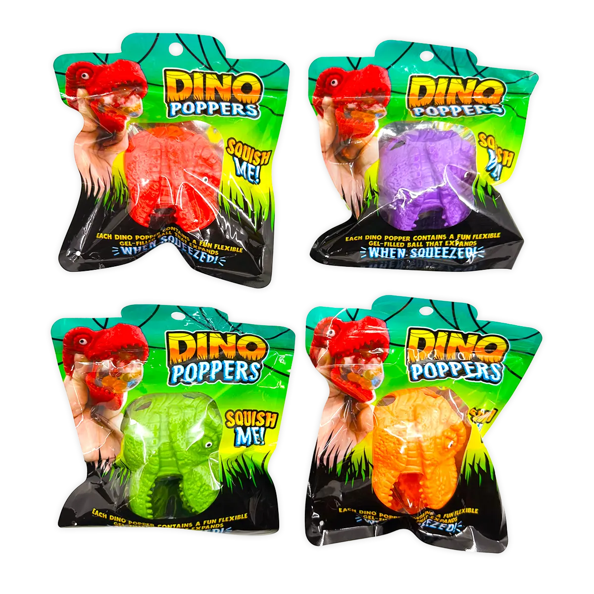 Squish and Squeeze Dino Popper Toy - 12 Pieces Per Retail Ready Display 25033 KIPP BROTHERS