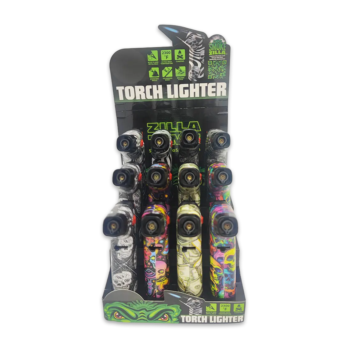 Zinc Torch Lighter - 12 Pieces Per Retail Ready Display 25044 SMOKEZILLA