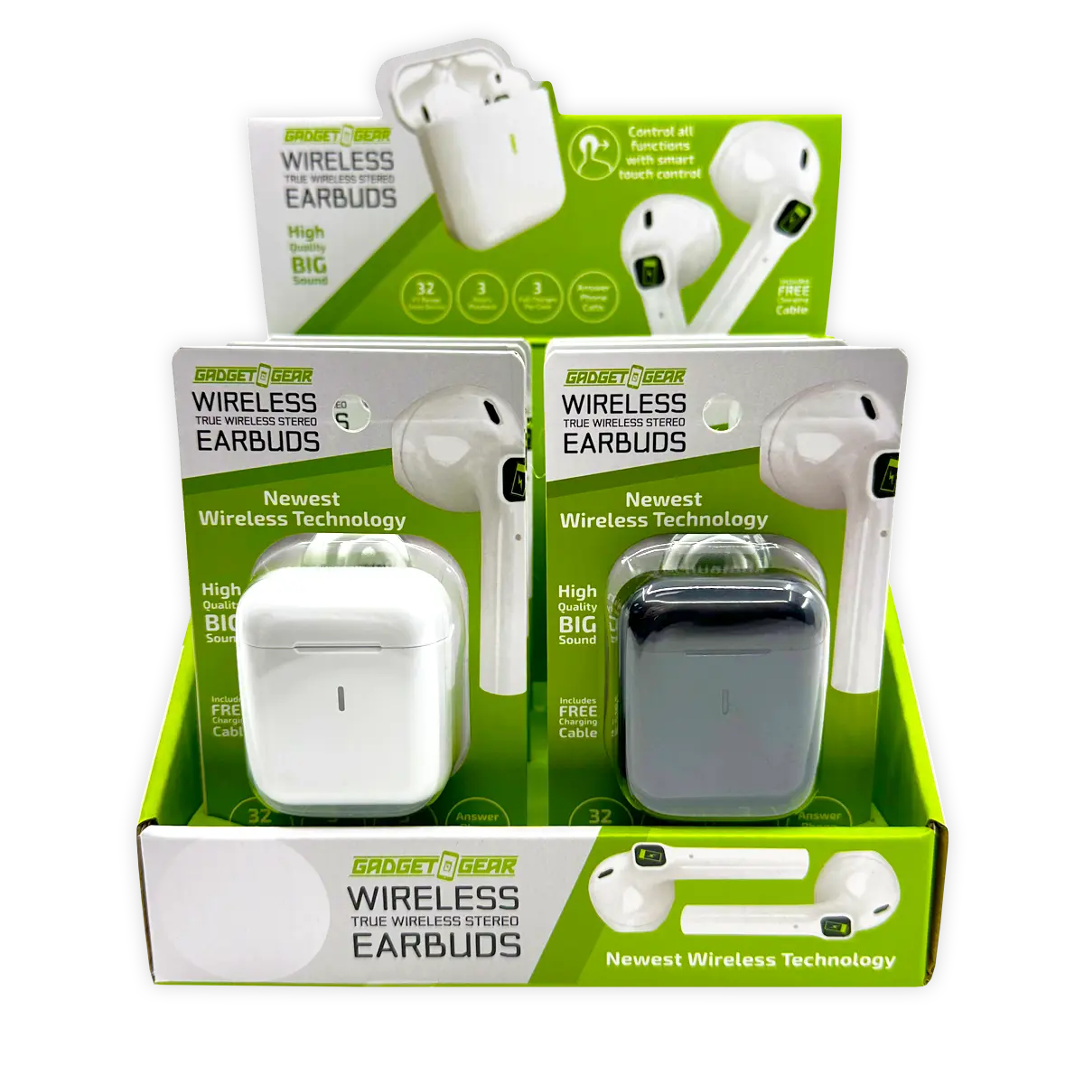 Wireless Earbuds with Case - 6 Pieces Per Retail Ready Display 25046 GADGET GEAR
