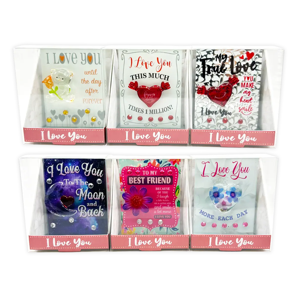 Glass Mini Plaque Keepsake - 6 Pieces Per Retail Ready Display 25056 NOVELTY INC
