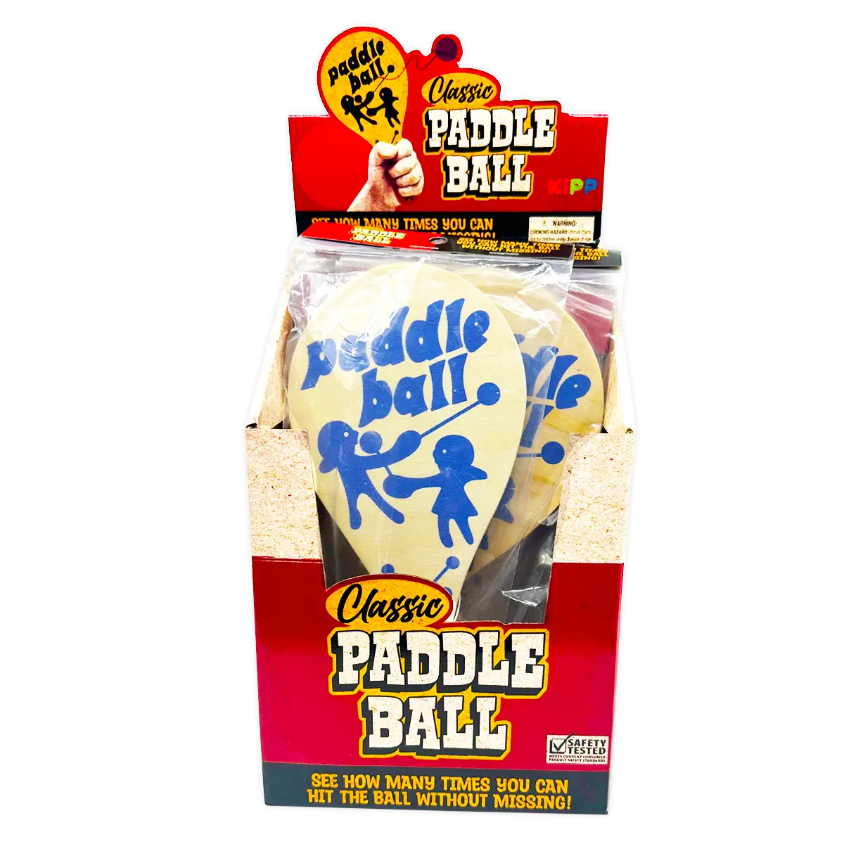Classic Paddle Ball Game - 12 Pieces Per Retail Ready Display 25078 KIPP BROTHERS