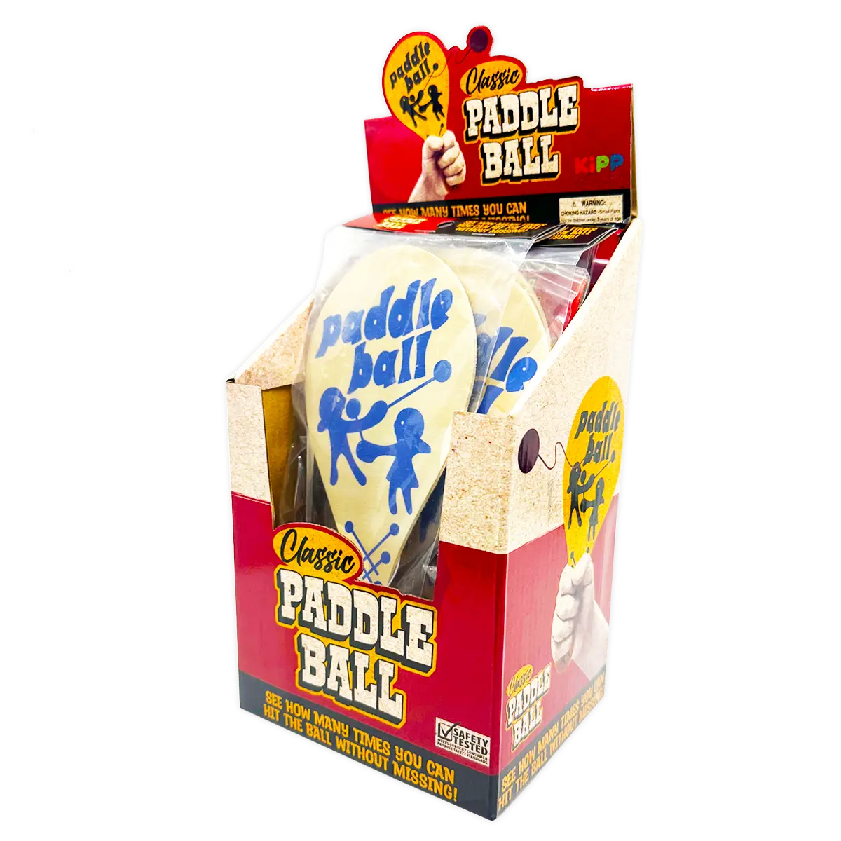 Classic Paddle Ball Game - 12 Pieces Per Retail Ready Display 25078 KIPP BROTHERS