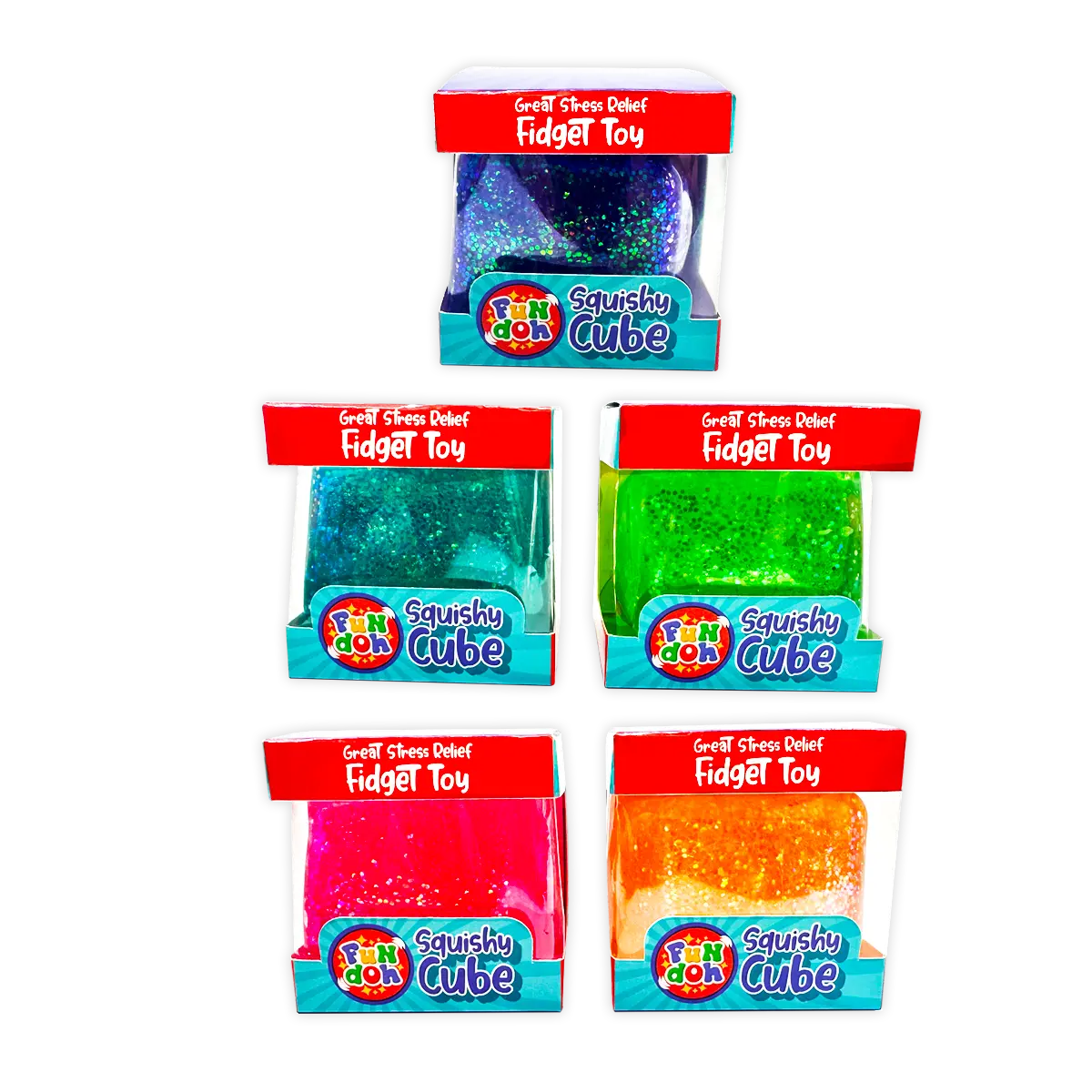 Squish and Squeeze Cube Ball Toy - 12 Pieces Per Retail Ready Display 25082 KIPP BROTHERS