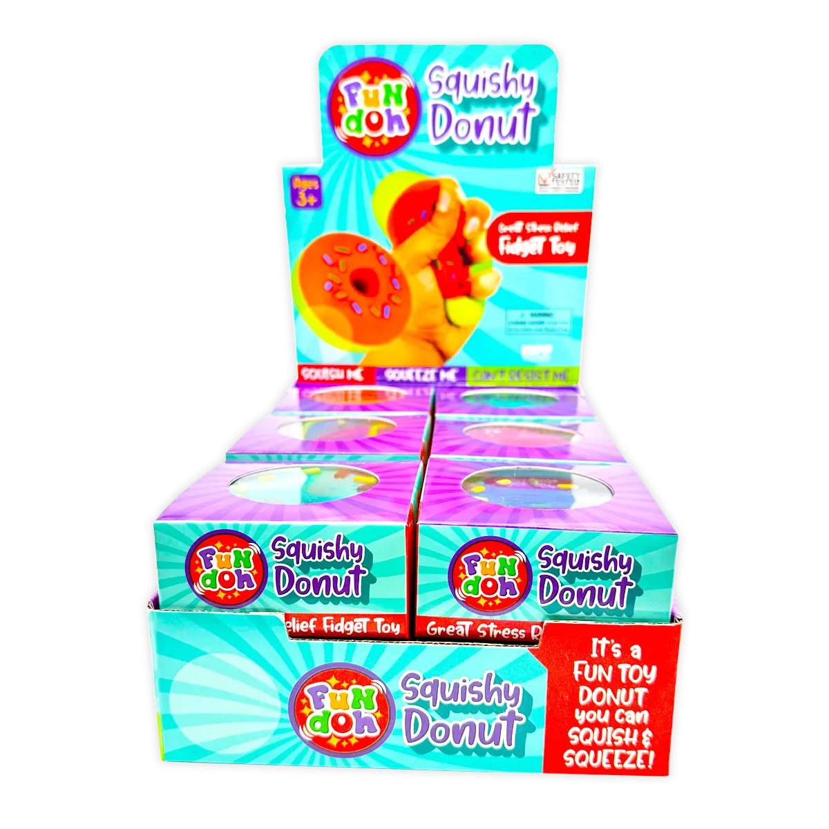 Squish and Squeeze Donut Toy - 12 Pieces Per Retail Ready Display 25083 KIPP BROTHERS