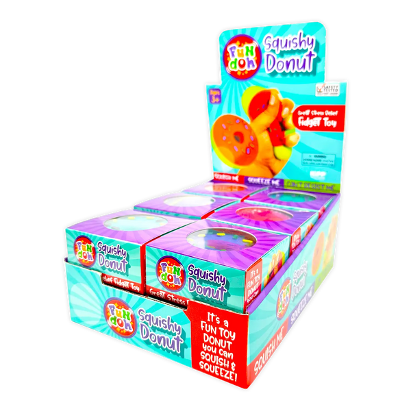 Squish and Squeeze Donut Toy - 12 Pieces Per Retail Ready Display 25083 KIPP BROTHERS