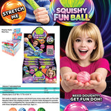 Fun Doh Squish and Squeeze Bola blanda de juguete de liberación lenta - 12 piezas por expositor listo para venta al por menor 25084