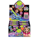 Fun Doh Squish and Squeeze Bola blanda de juguete de liberación lenta - 12 piezas por expositor listo para venta al por menor 25084