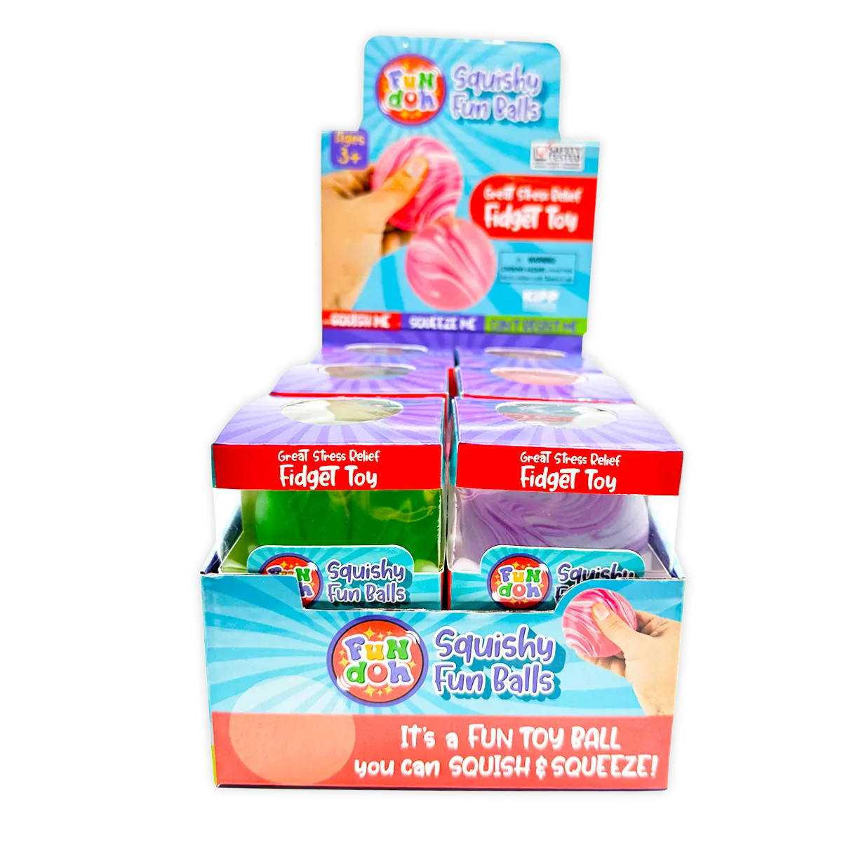 Squish and Squeeze Ball Toy - 12 Pieces Per Retail Ready Display 25084 KIPP BROTHERS