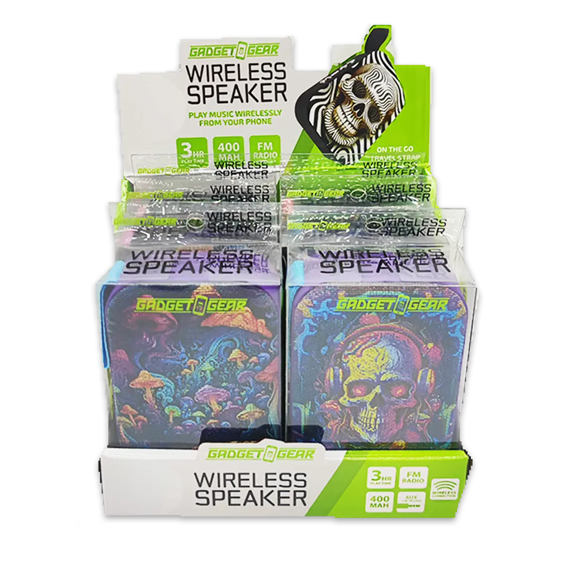 Wireless Speaker with FM Radio - 6 Pieces Per Retail Ready Display 25091 GADGET GEAR