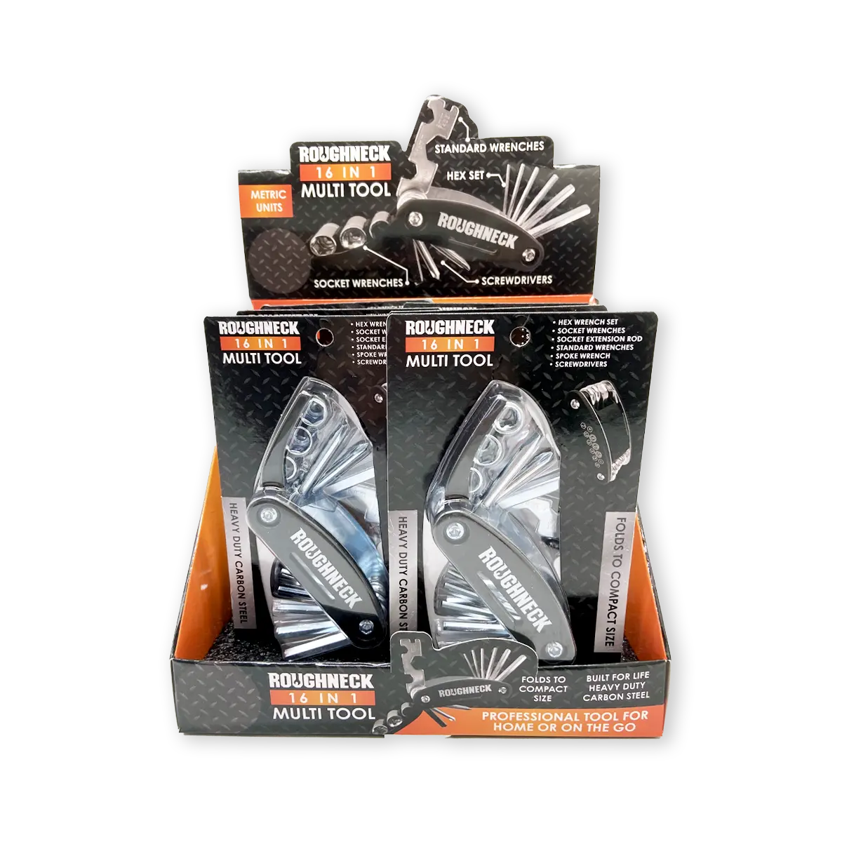 Multi-Tool 16-in-1 Travel - 6 Pieces Per Retail Ready Display 25117 ROUGHNECK