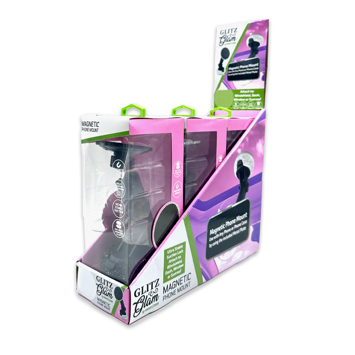 Large Rhinestone Phone Mount - 3 Pieces Per Retail Ready Display 25160 GADGET GEAR