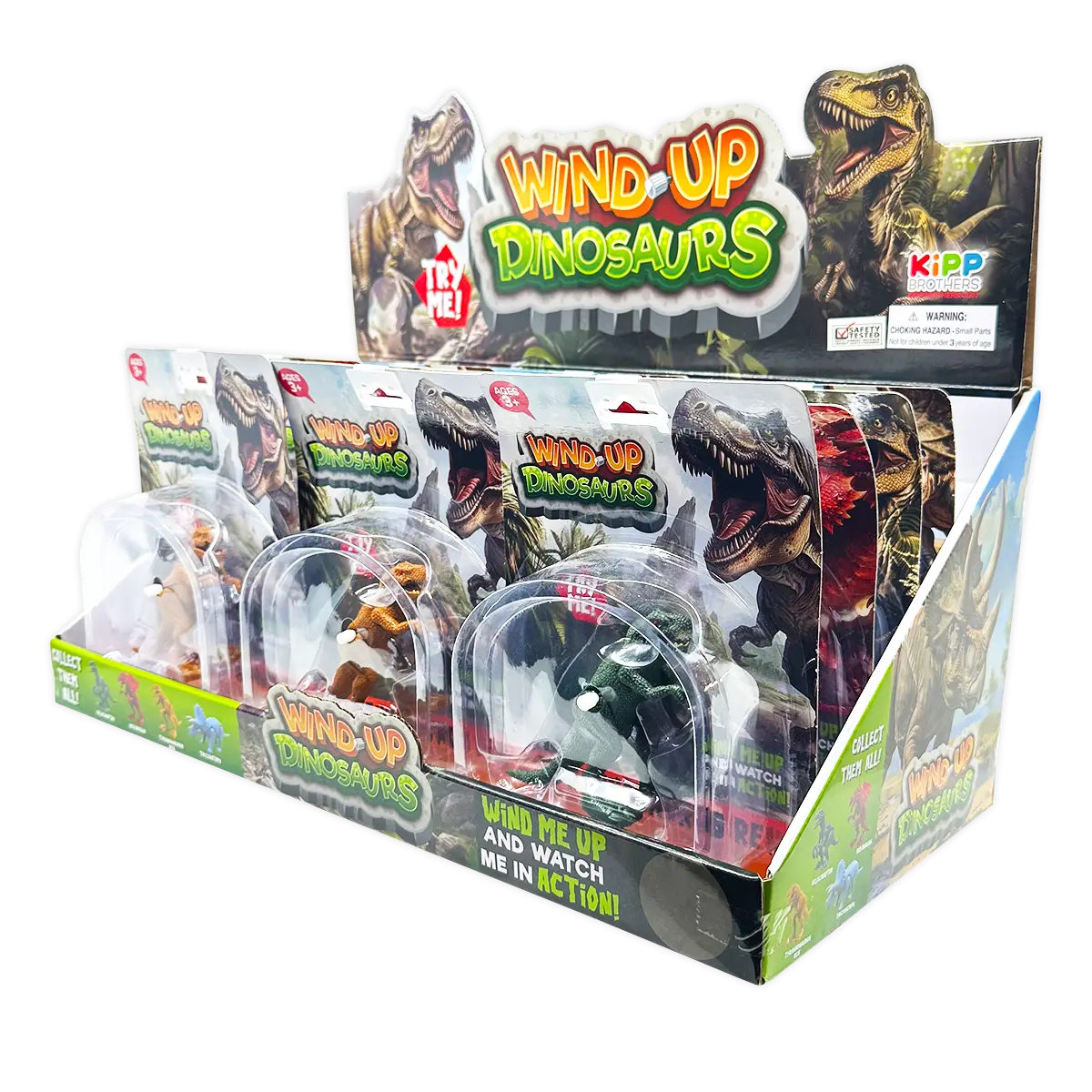 Wind-Up Dinosaur Toy - 12 Pieces Per Retail Ready Display 25172 KIPP BROTHERS