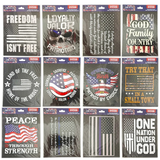 Patriotic USA Flag Decal Stickers - 12 Pieces Per Retail Ready Display 25212 ROUGHNECK