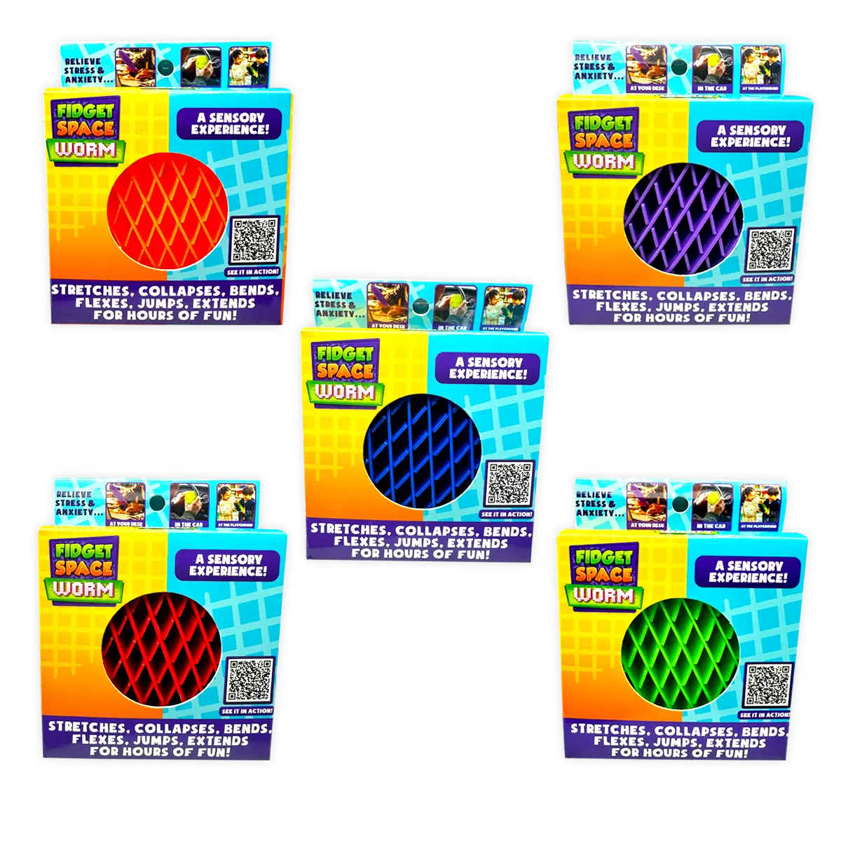 Fidget Space Worm Toy - 12 Pieces Per Retail Ready Display 25217 KIPP BROTHERS