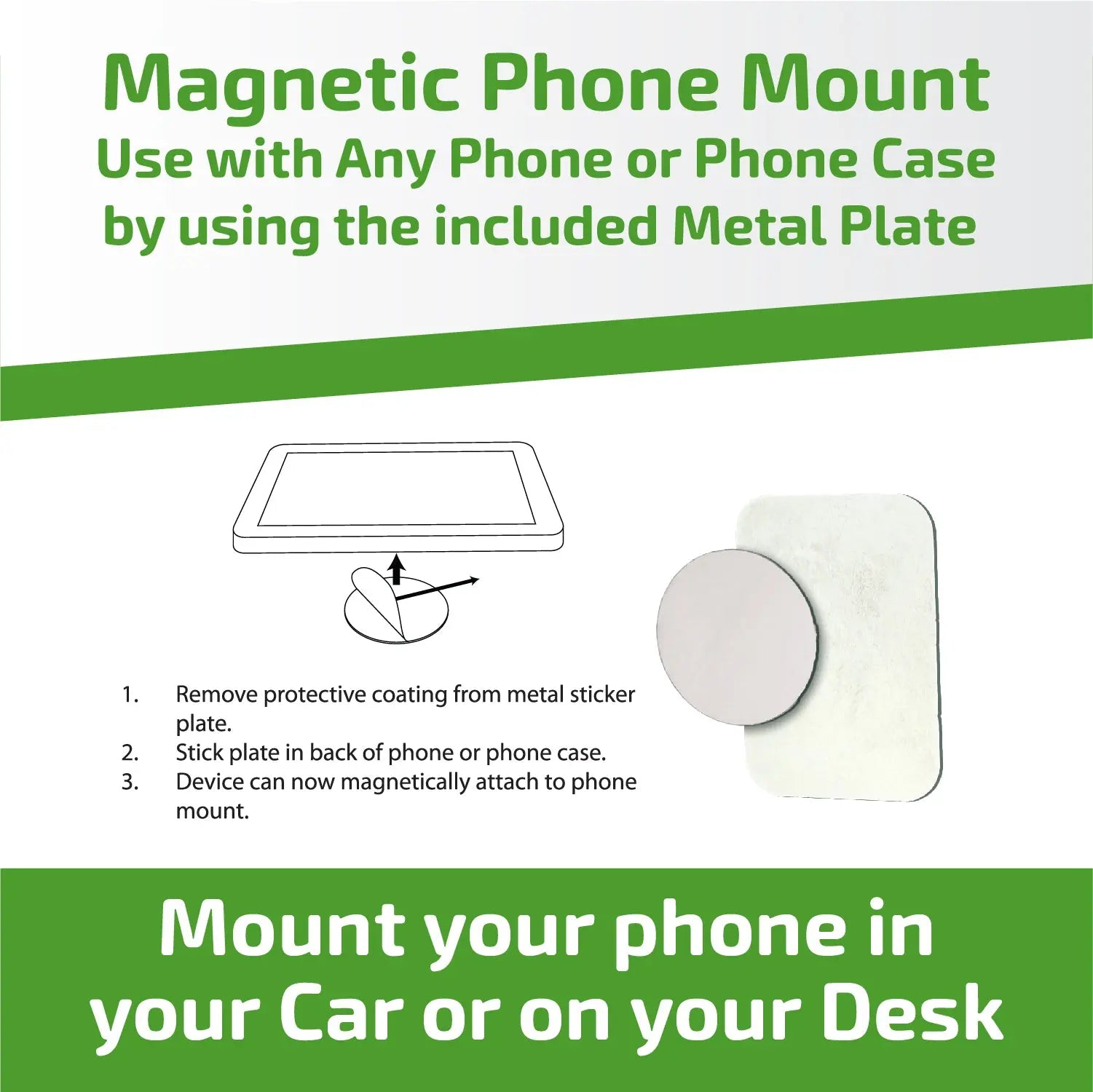 Car/Desk Magnetic Phone Mount - 6 Pieces Per Retail Ready Display 25233 GADGET GEAR