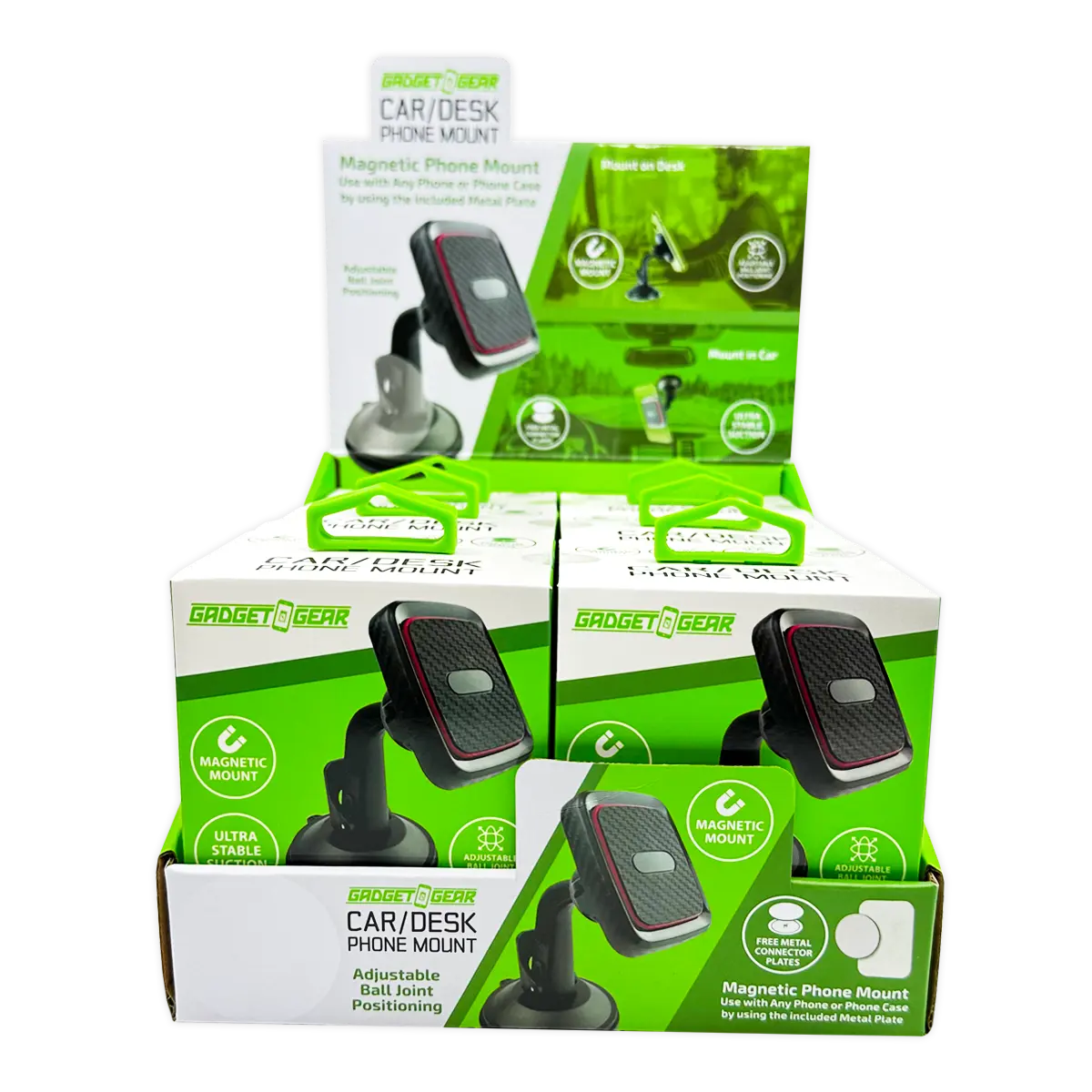 Car/Desk Magnetic Phone Mount - 6 Pieces Per Retail Ready Display 25233 GADGET GEAR