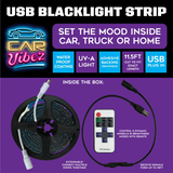 USB Blacklight Strip with Remote 11.5FT - 6 Pieces Per Retail Ready Display 25244 CAR VIBEZ