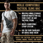 Patriotic MOLLE Tactical Sling Bag with Strap - 4 Pieces Per Retail Ready Display 25248 TAC GEAR