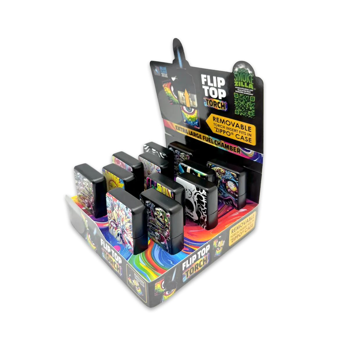 Mind Bending Metal Flip Torch Lighter - 12 Pieces Per Retail Ready Display 25259 SMOKEZILLA
