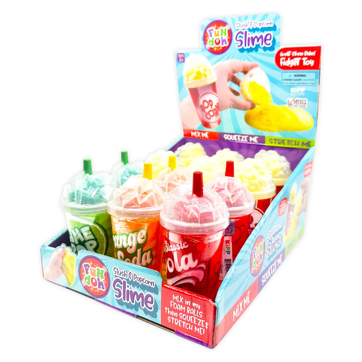 Fun Doh Slush and Popcorn Slime - 12 Pieces Per Retail Ready Display 25260 KIPP BROTHERS