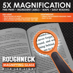 Roughneck Magnifying Glass with LED Light - 6 Pieces Per Retail Ready Display 25273 ROUGHNECK
