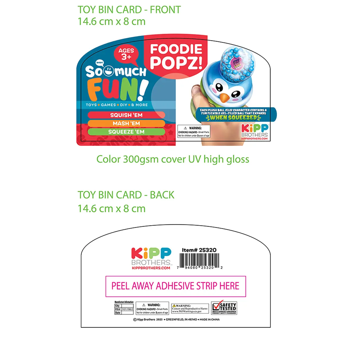 Foodie Popz Squeeze Toy - 6 Pieces Per Retail Ready Display 25320 KIPP BROTHERS