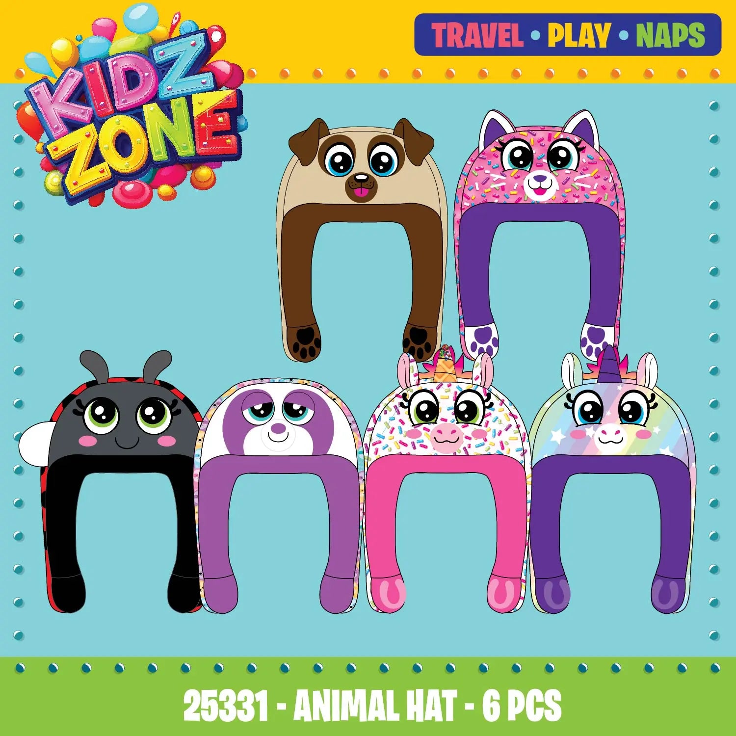 Kids Zone Plush Assortment Floor Display - 30 Pieces Per Retail Ready Display 88564 KIPP BROTHERS