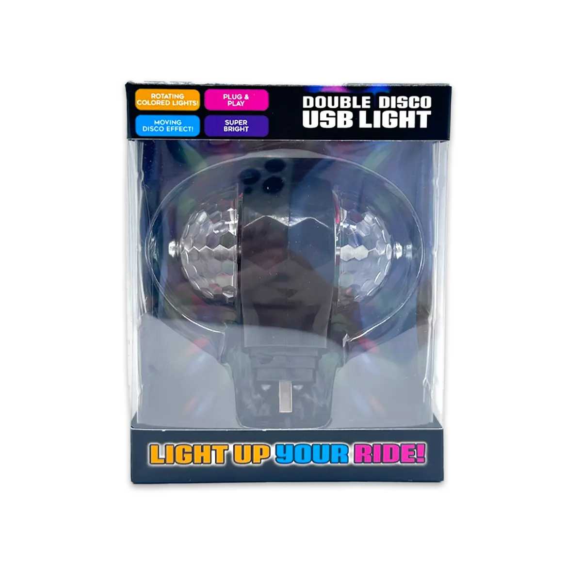 Mood Light USB Double Disco Ball - 6 Pieces Per Retail Ready Display 25344 CAR VIBEZ