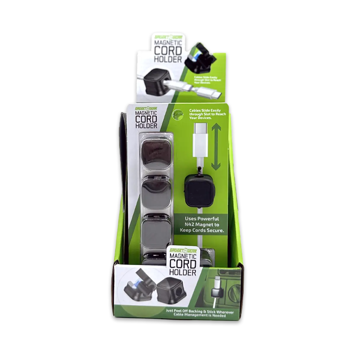 Magnetic Cord Holder 6 Pack Set - 6 Pieces Per Retail Ready Display 25374 GADGET GEAR