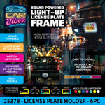 Solar Powered Light-Up License Plate Frame - 6 Pieces Per Retail Ready Display 25378 CAR VIBEZ