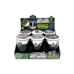 Glow In The Dark Lid Butt Bucket Ashtray with LED Light - 6 Per Retail Ready Display 25397 SMOKEZILLA