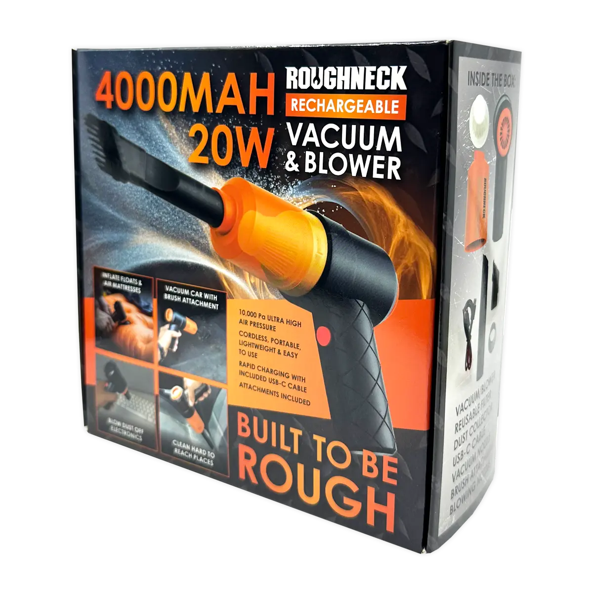 3-in-1 Rechargeable Vacuum Blower Pump 20 Watts - 4 Pieces Per Retail Ready Display 25403 ROUGHNECK