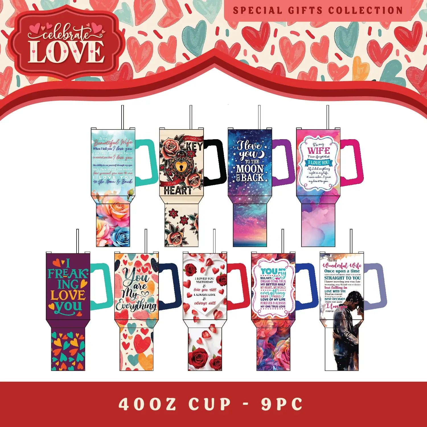 Valentine's Day Glass and Gift Assortment Floor Display - 57 Pieces Per Retail Ready Display 88574 KIPP BROTHERS