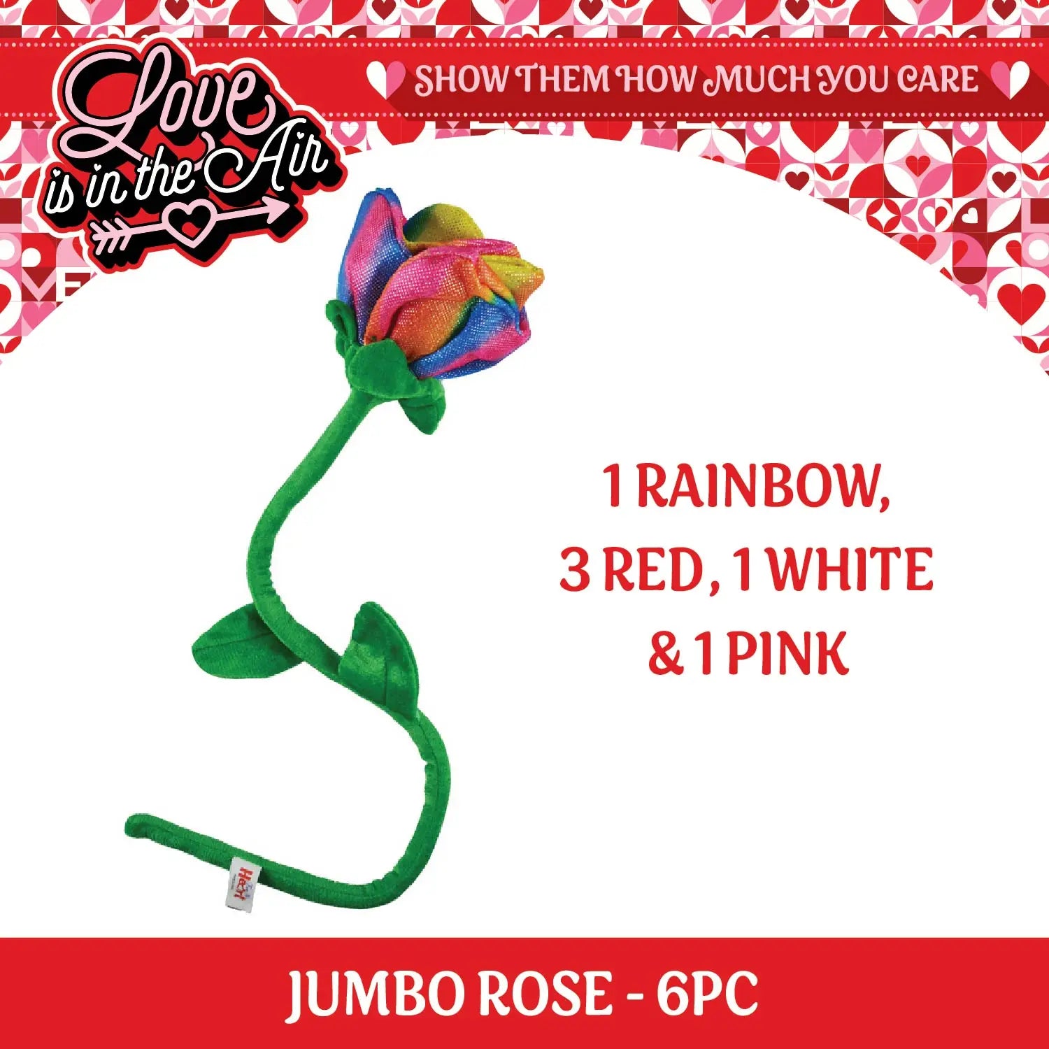 Valentine's Day Rose Plush and Gift Assortment Floor Display - 58 Pieces Per Retail Ready Display 88575 KIPP BROTHERS