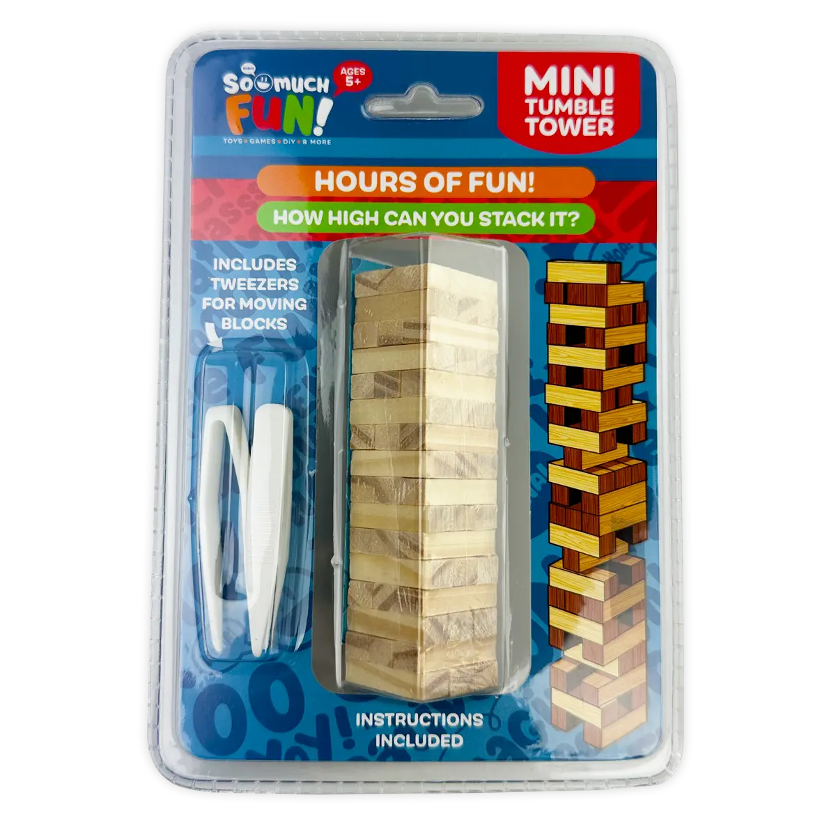 Classic Mini Tumble Tower Wooden Game - 6 Pieces Per Display 25491 KIPP BROTHERS
