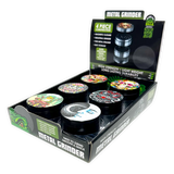 Metal 4 Piece Grinder with Printed Top - 6 Pieces Per Retail Ready Display 25551 SMOKEZILLA