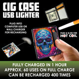Cigarette Case with USB Coil Lighter - 8 Pieces Per Retail Ready Display 25633 SMOKEZILLA