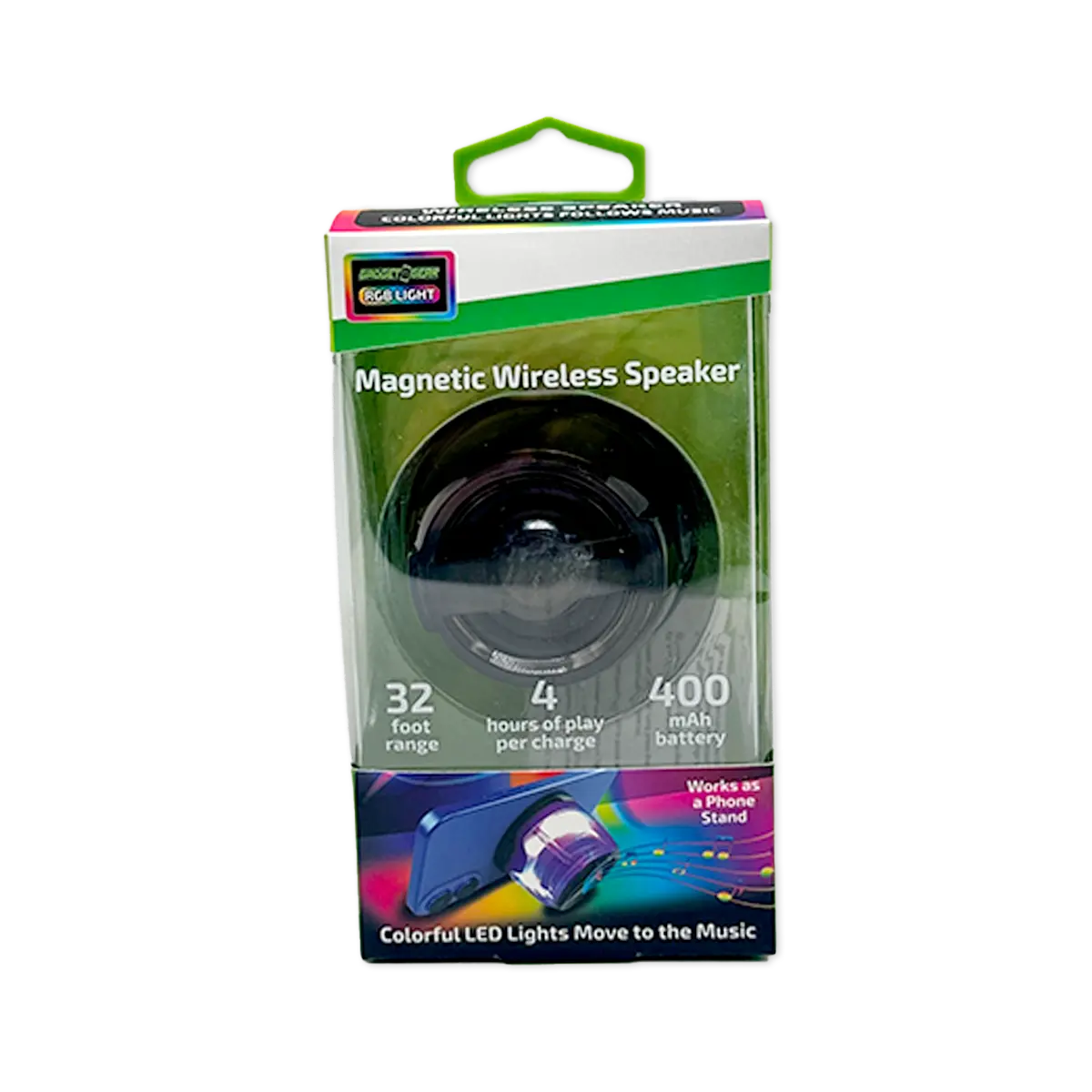 Magnetic Wireless Speaker Stand with LED Lights - 6 Pieces Per Retail Ready Display 25684 GADGET GEAR
